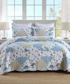 Juego de Colcha Reversible de Retazos de Otoño 3 Piezas,