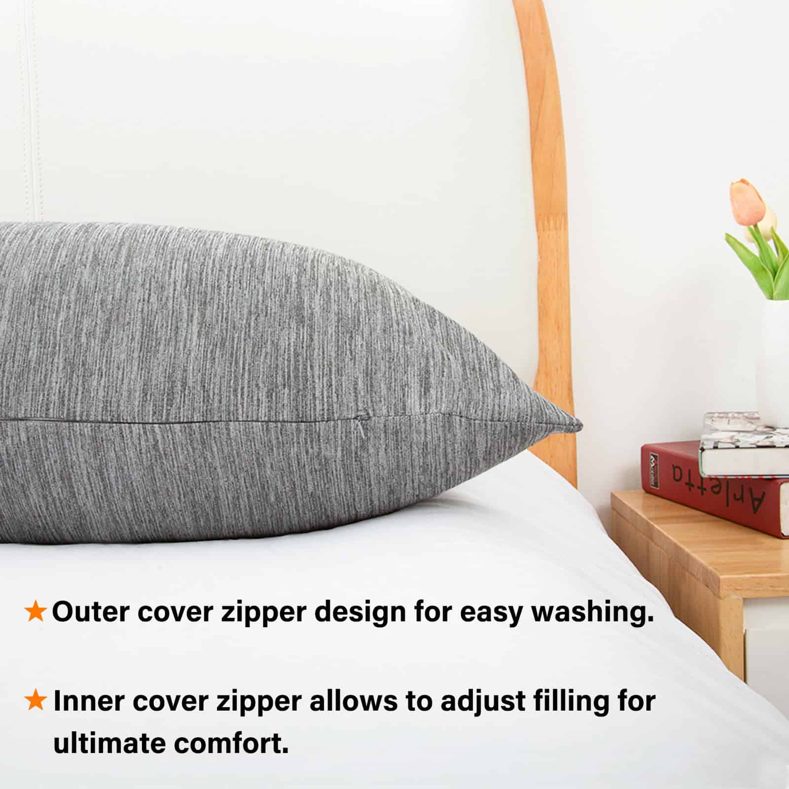 Almohada de Cuerpo 1 MIDDLE ONE, -Gris Refrigerante - Imagen 6