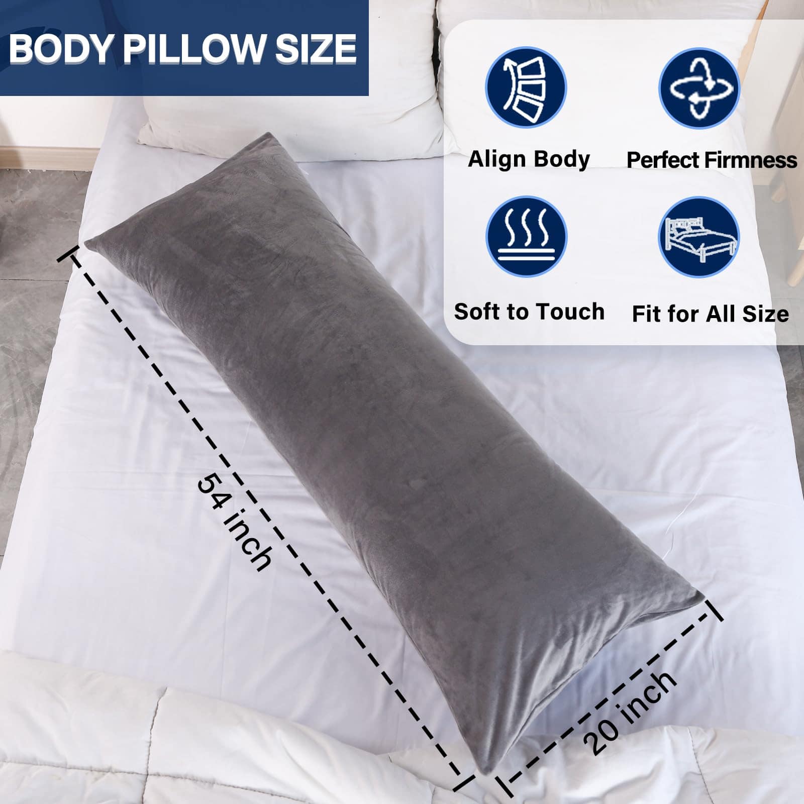 Almohada de Cuerpo 1 MIDDLE ONE, Almohada de Espuma con - Imagen 7