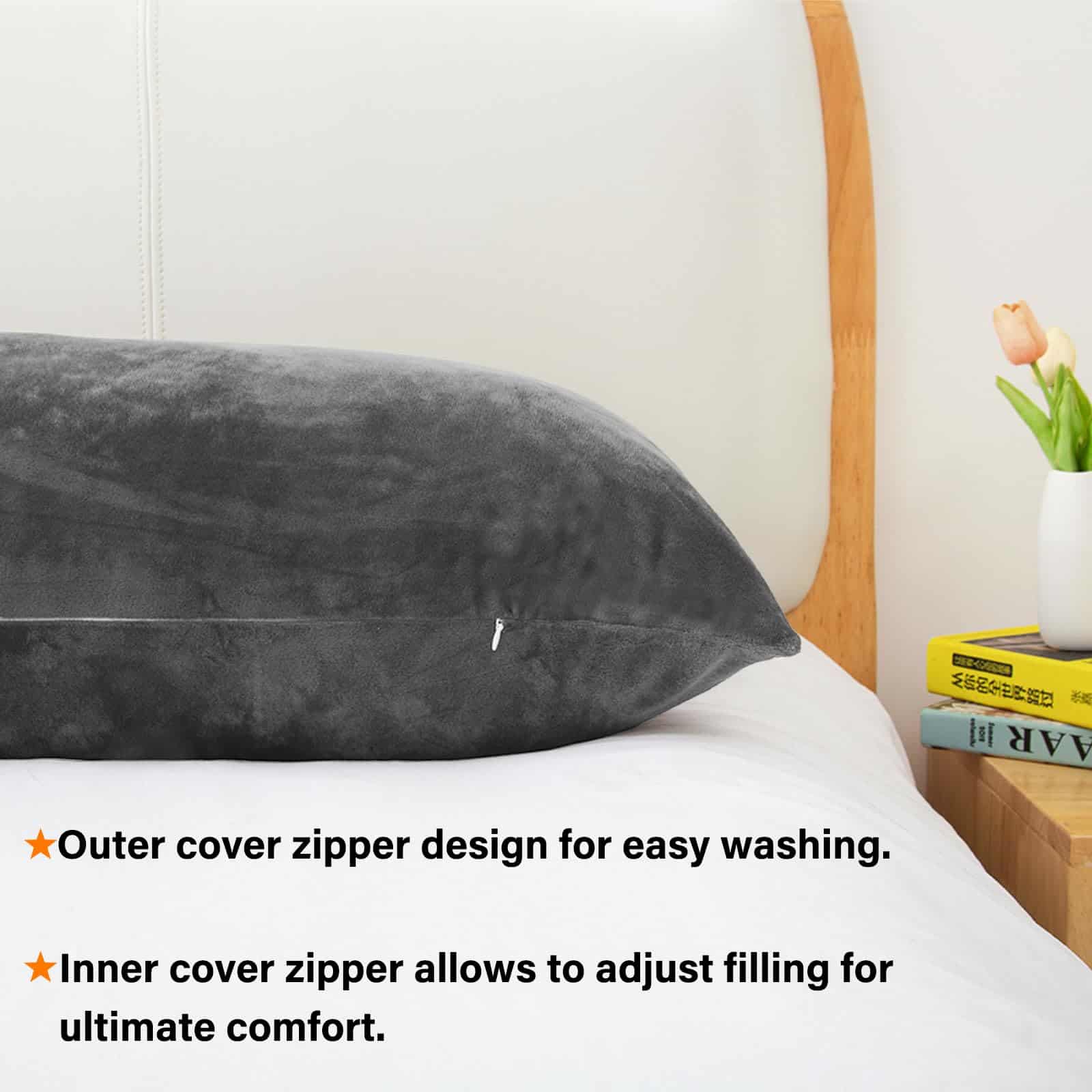 Almohada de Cuerpo 1 MIDDLE ONE, Almohada de Espuma con - Imagen 4