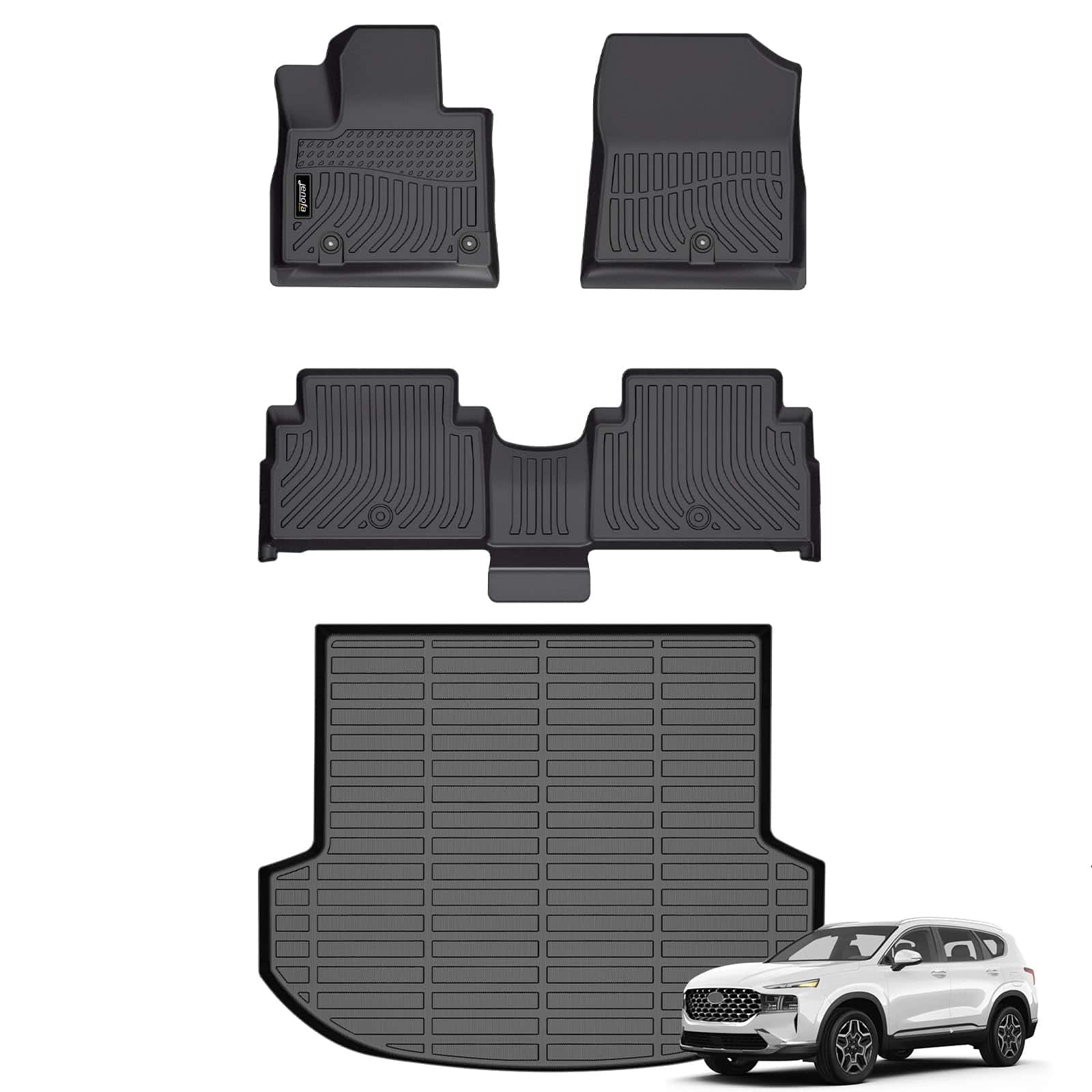 Juego de tapetes para piso y protector de carga -Negro