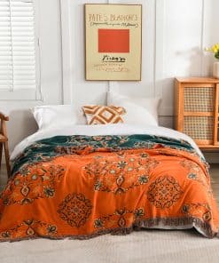 Manta de algodón SahSahCasa 100% tamaño queen, color