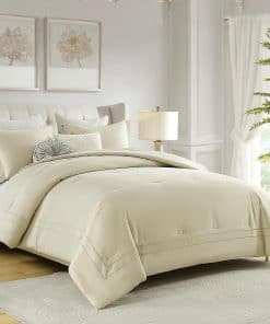 Juego de edredón King Bedduvit, Edredón de algodón beige