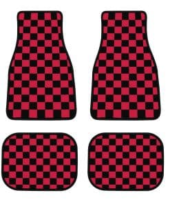 Tapetes de piso para automóvil Dorekim a cuadros en negro y