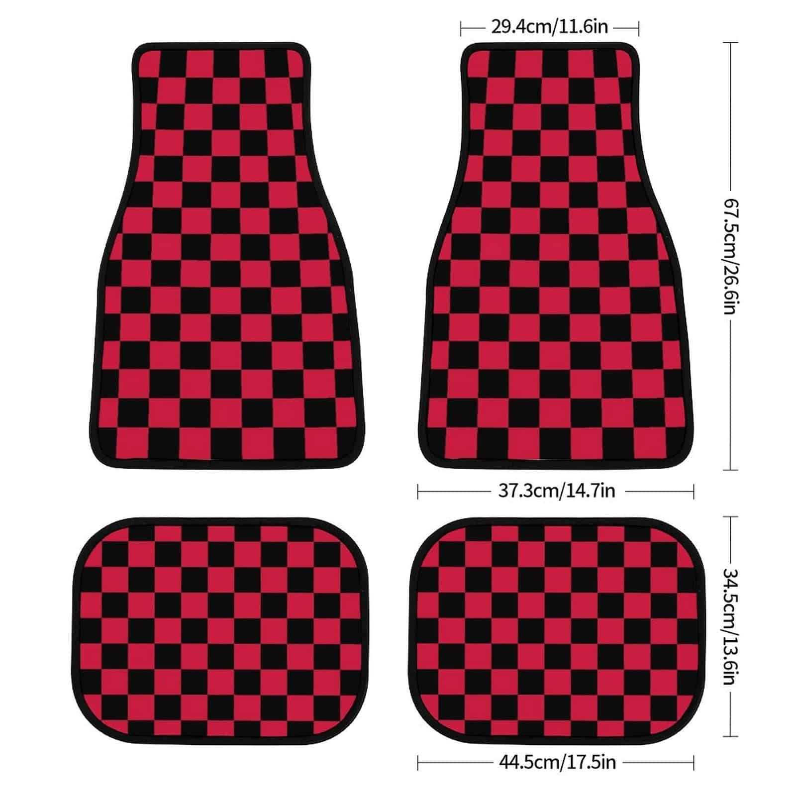 Tapetes de piso para automóvil Dorekim a cuadros en negro y - Imagen 3