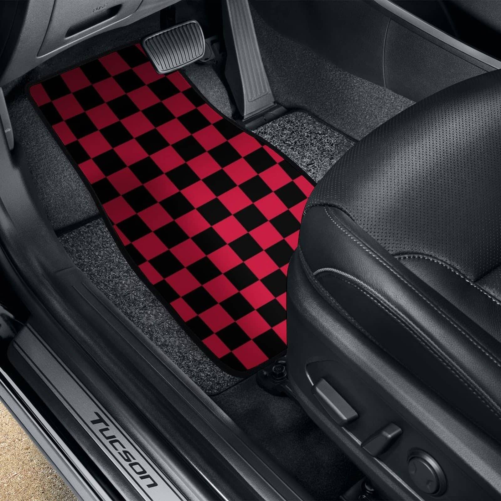 Tapetes de piso para automóvil Dorekim a cuadros en negro y - Imagen 8