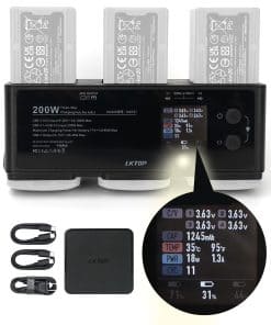 Cargador rápido para batería LKTOP 200W Air 3/Air 3S Kit