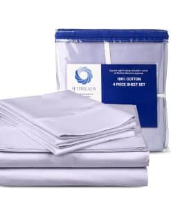 Sábanas de cama de satén de algodón 100% con 400 hilos de