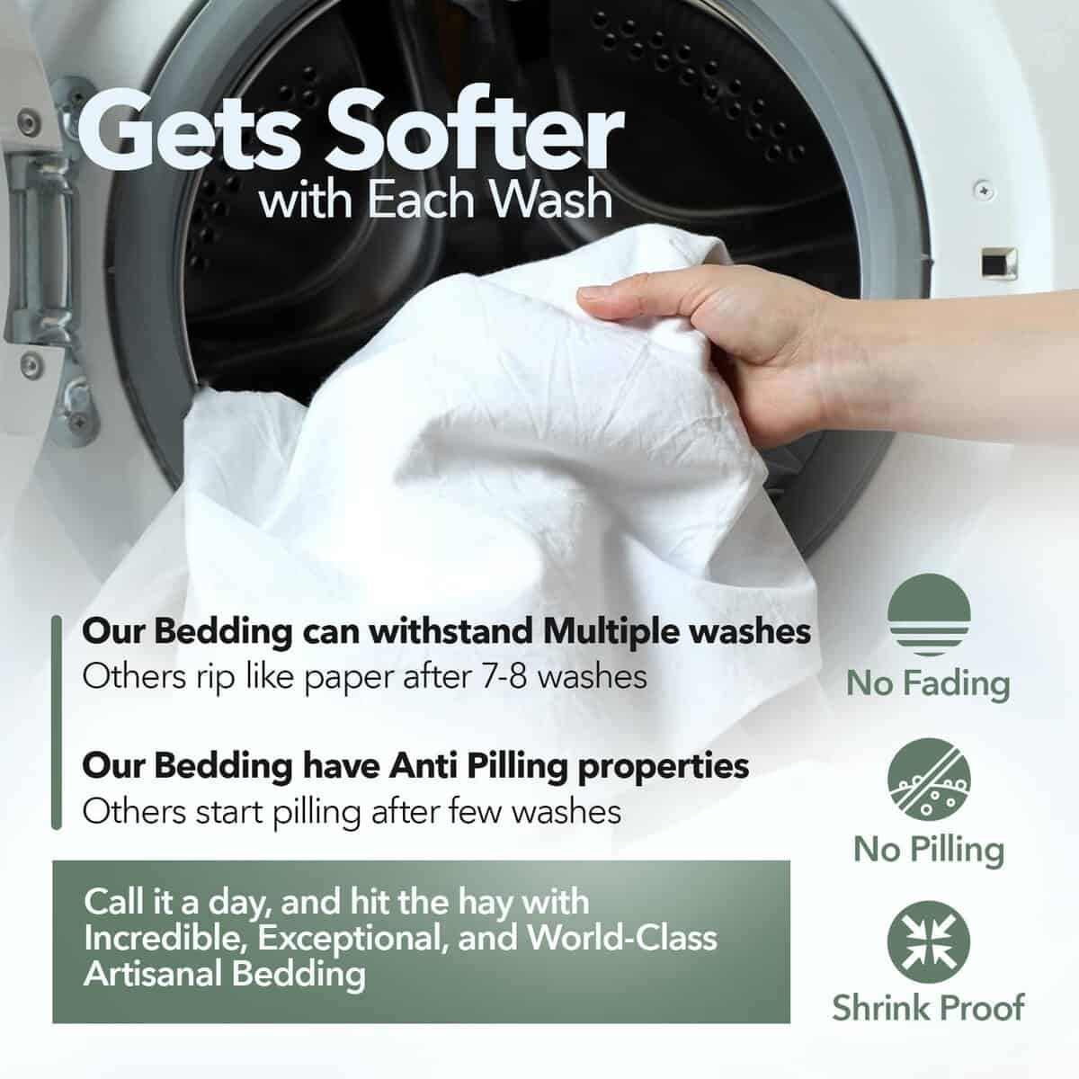 TEXAS LINEN CO. Juego de sábanas de algodón -Verde Salvia - Imagen 6