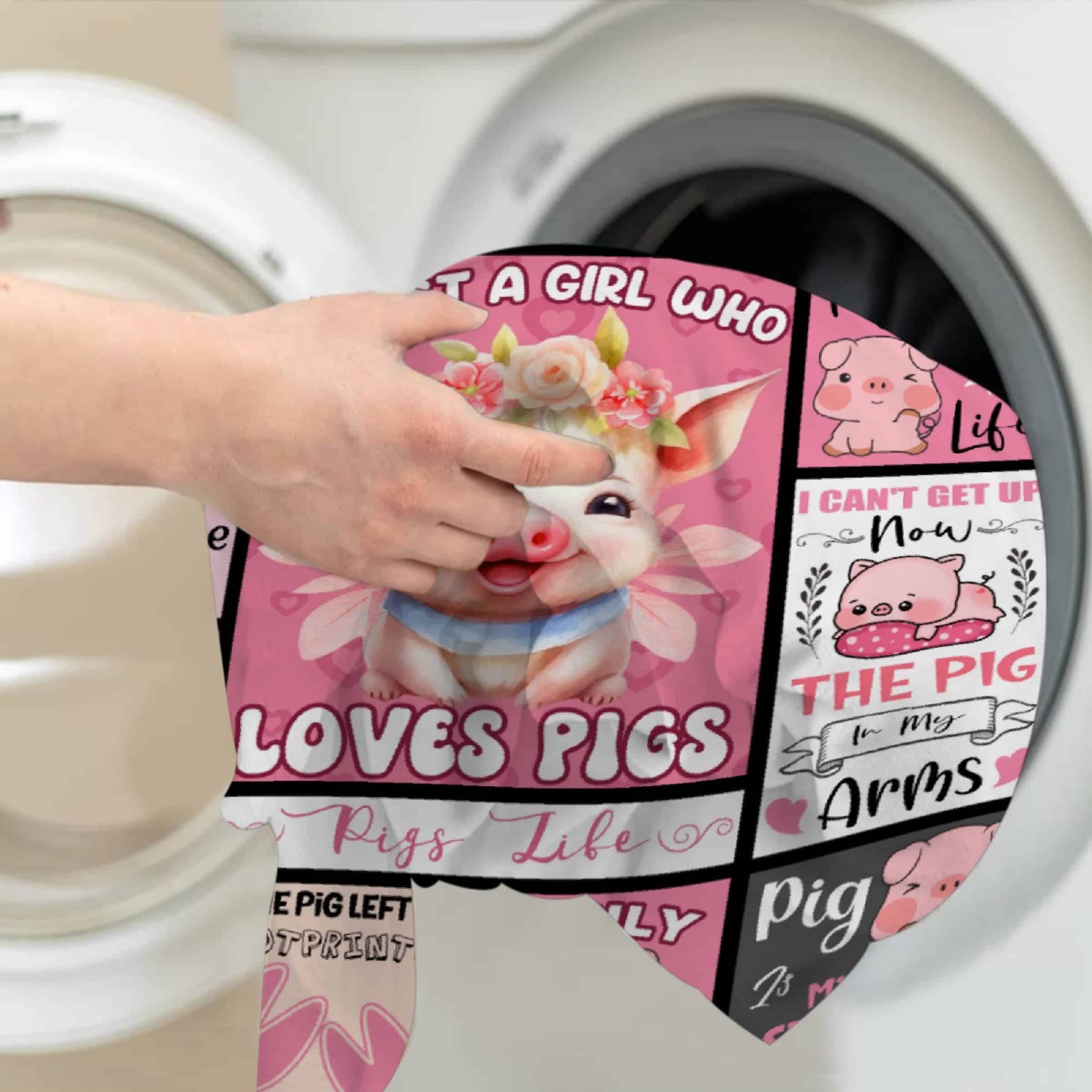 Manta de Sofá con Temática de Amante de los Cerdos - Súper - Imagen 7