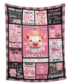 Manta de Sofá con Temática de Amante de los Cerdos - Súper