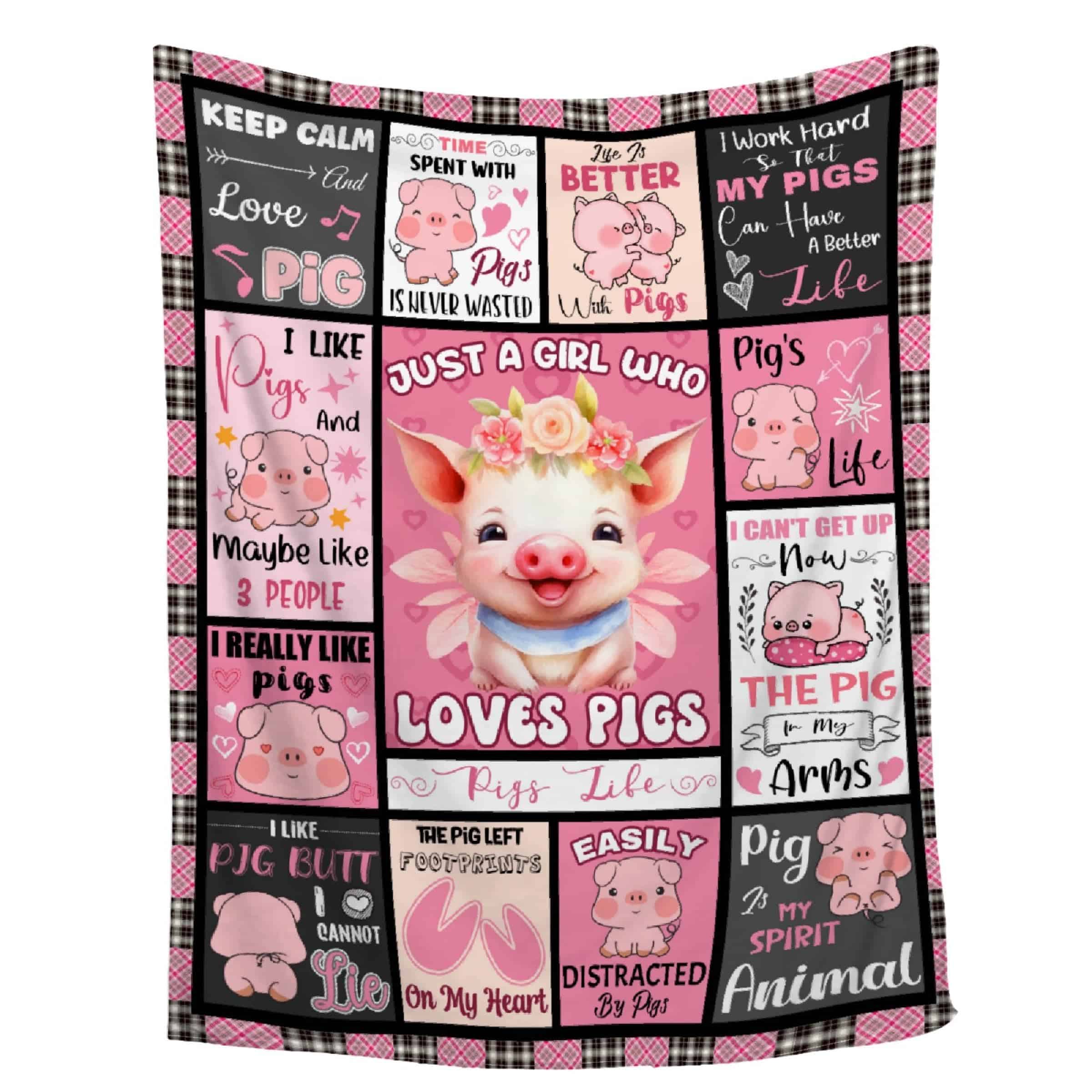 Manta de Sofá con Temática de Amante de los Cerdos - Súper