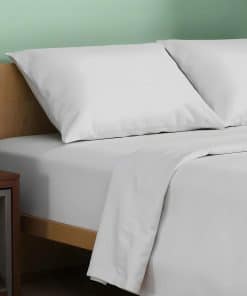 Juego de sábanas de algodón orgánico TEXAS -Gris claro