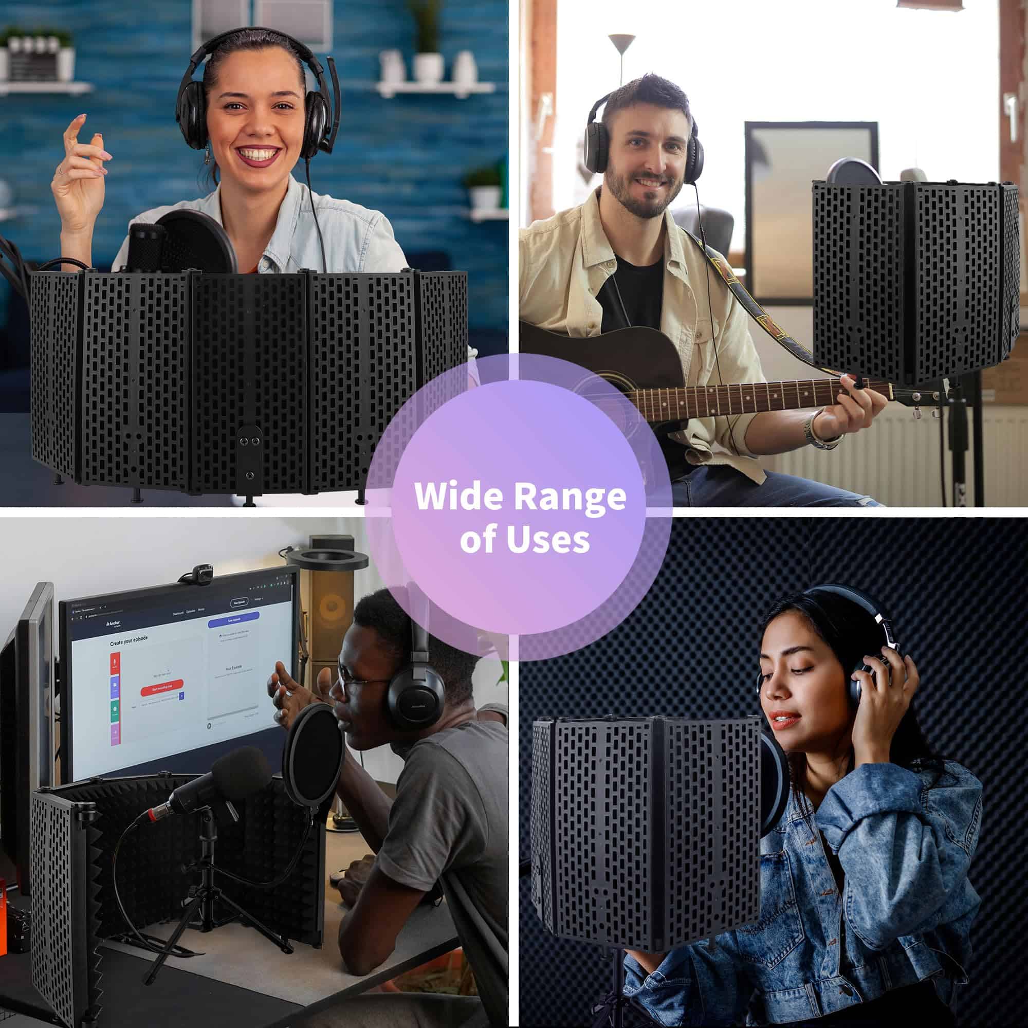 Escudo de Aislamiento de Micrófono para Grabación con - Imagen 9