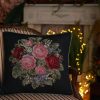 Funda de Cojín Jacquard de Lujo Hecha en Italia con Rosas