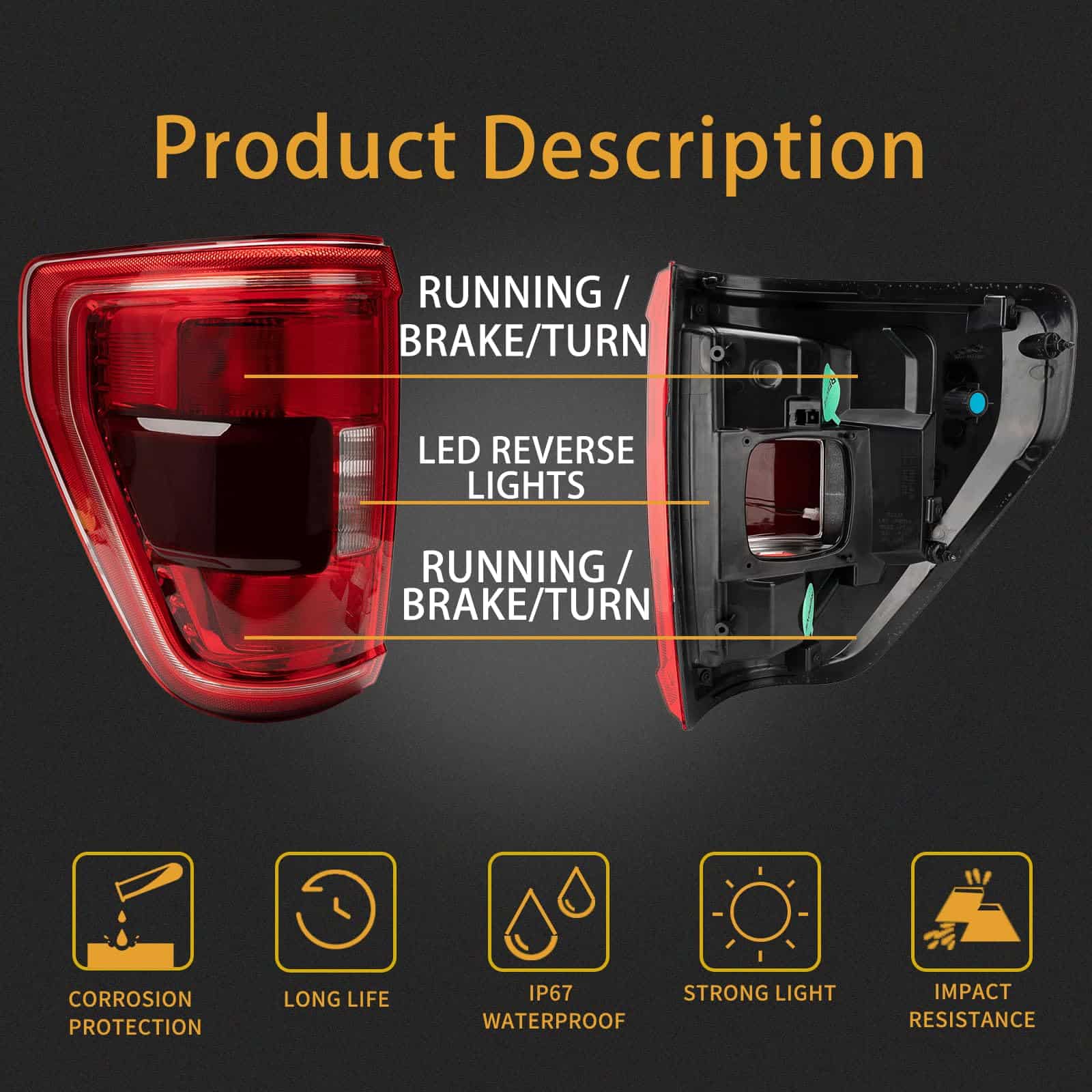 Ensamblaje de Luz Trasera Compatible con Ford -Izquierda - Imagen 3