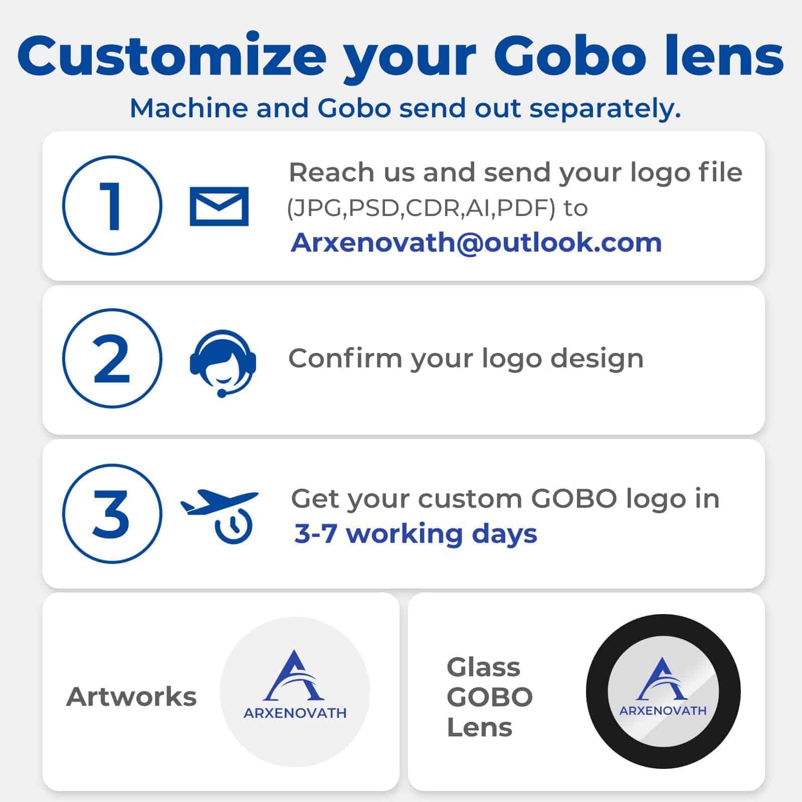 Proyector LED de Logo ARXENOVATH GOBO Proyector de Imágenes - Imagen 5