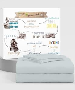 Juego de sábanas de algodón orgánico 100% -Gris suave