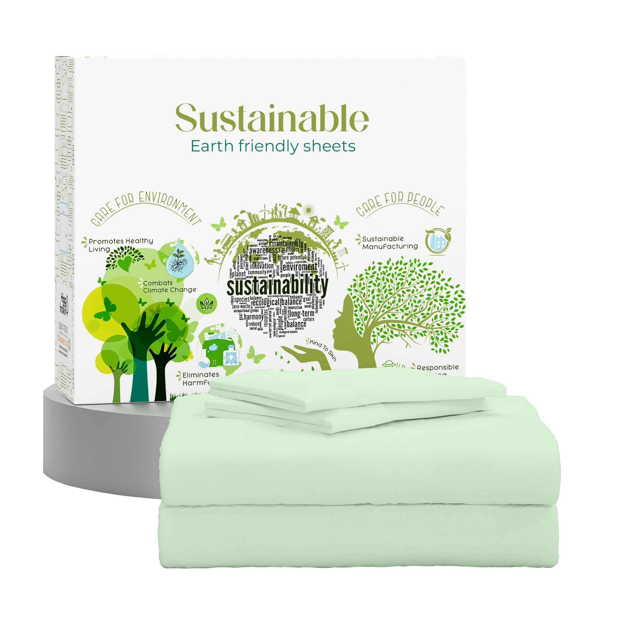 Juego de Sábanas King Size Teal Green SUPREME ELEGANCE,