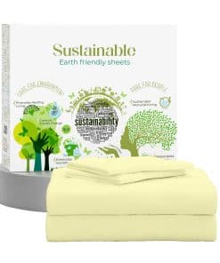 Juego de sábanas color amarillo claro de 400 hilos Supreme