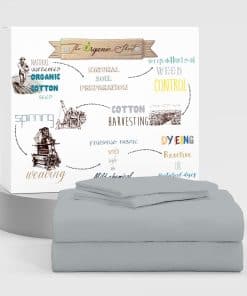Juego de sábanas de algodón orgánico 100% -Plata