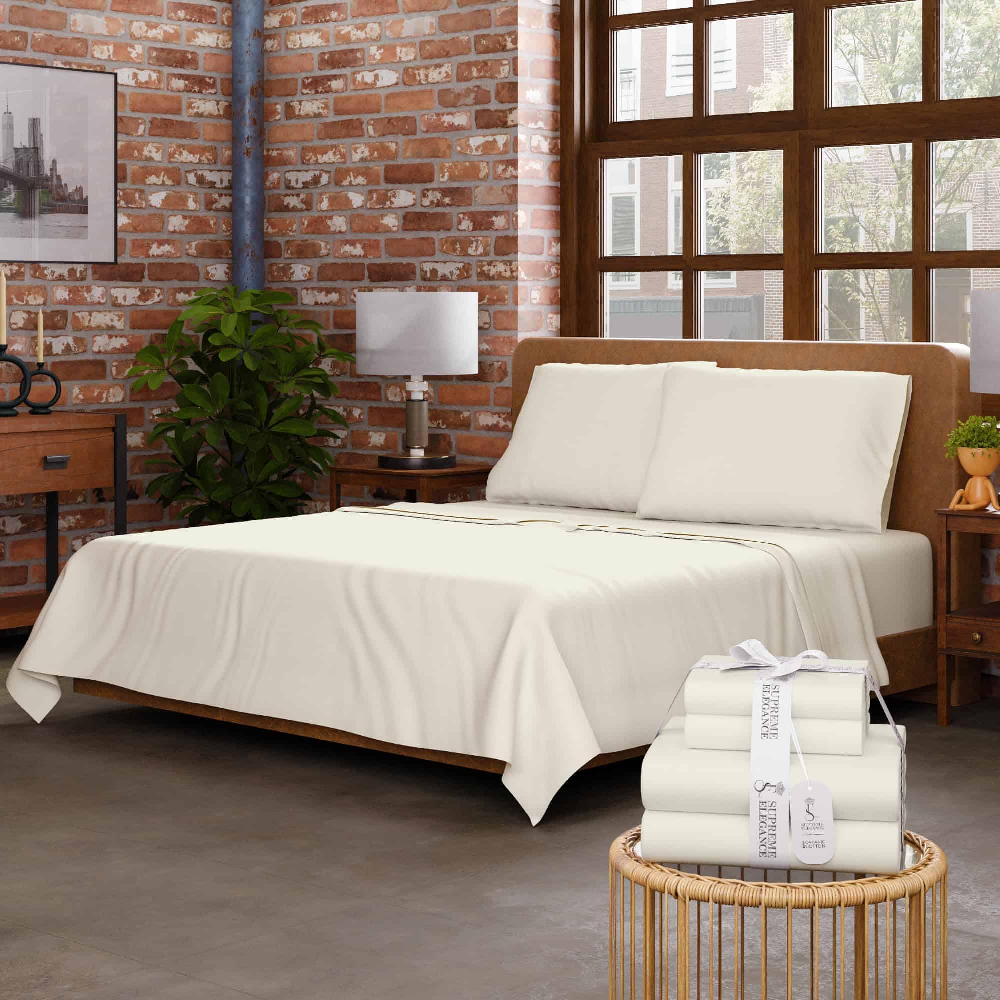 Juego de sábanas gemelas XL de algodón orgánico - Ligeras y