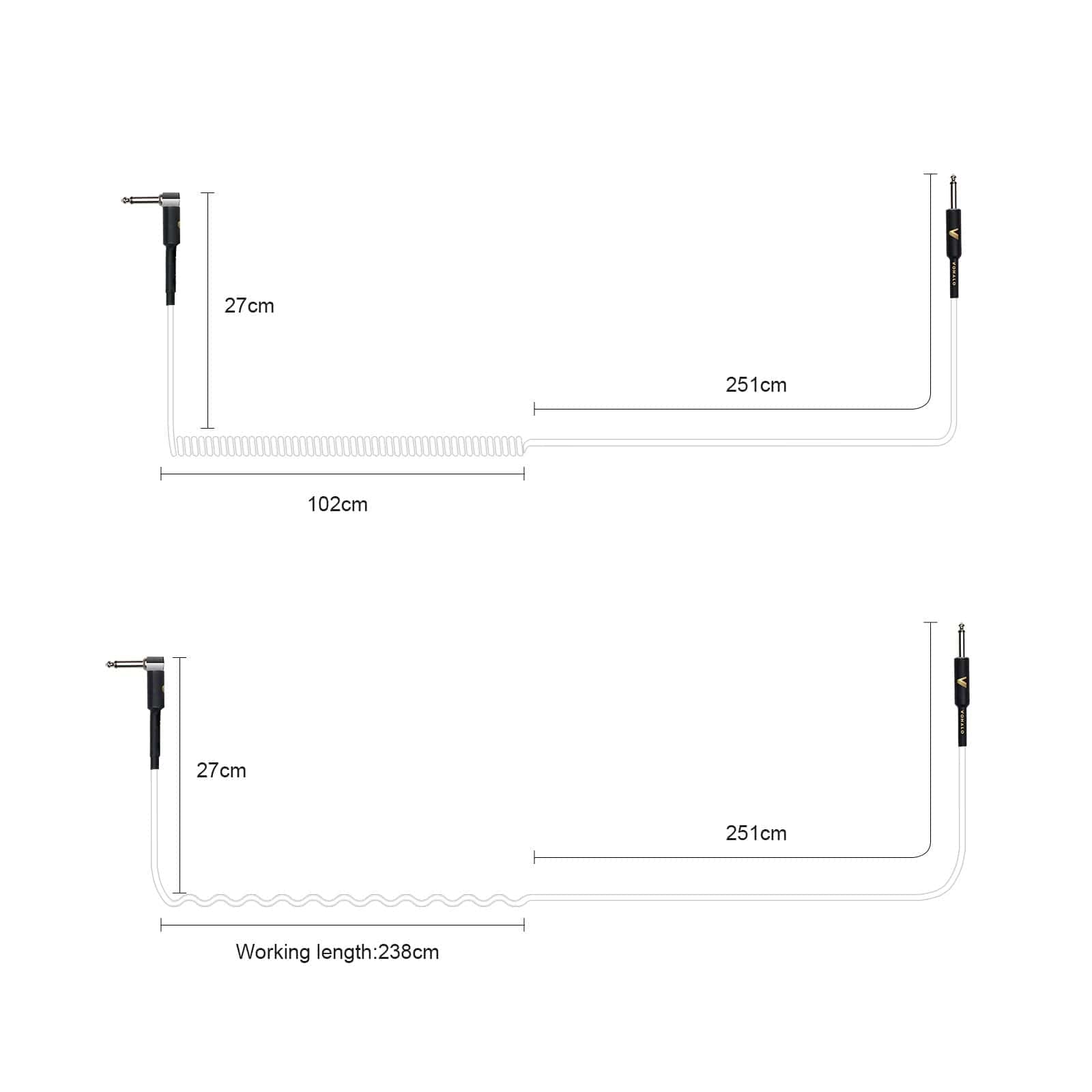Cable de Guitarra Bobinado VOHALO 36 Pies/11M Cable - Imagen 8