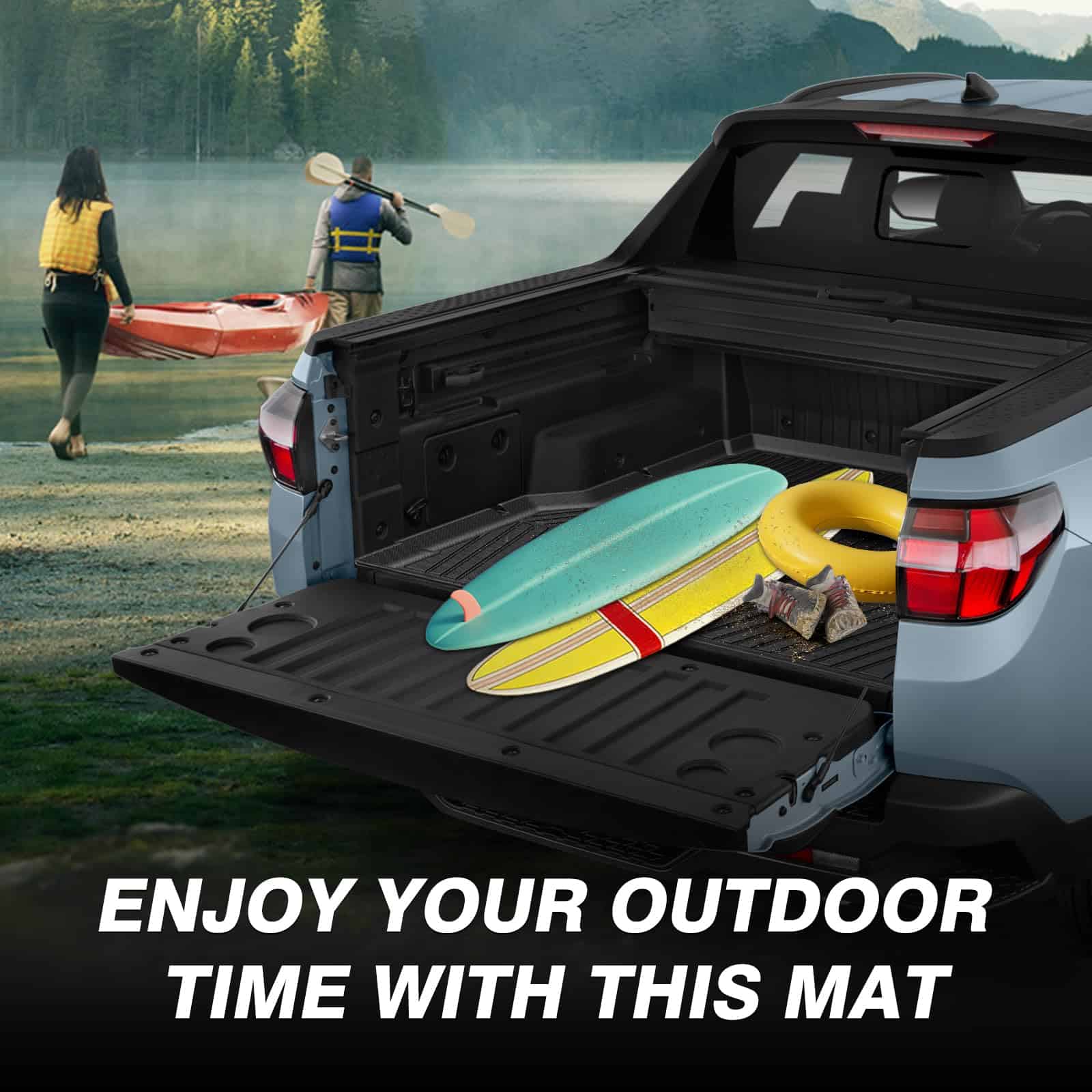 Tapete para cama de camioneta compatible con -Negro - Imagen 8