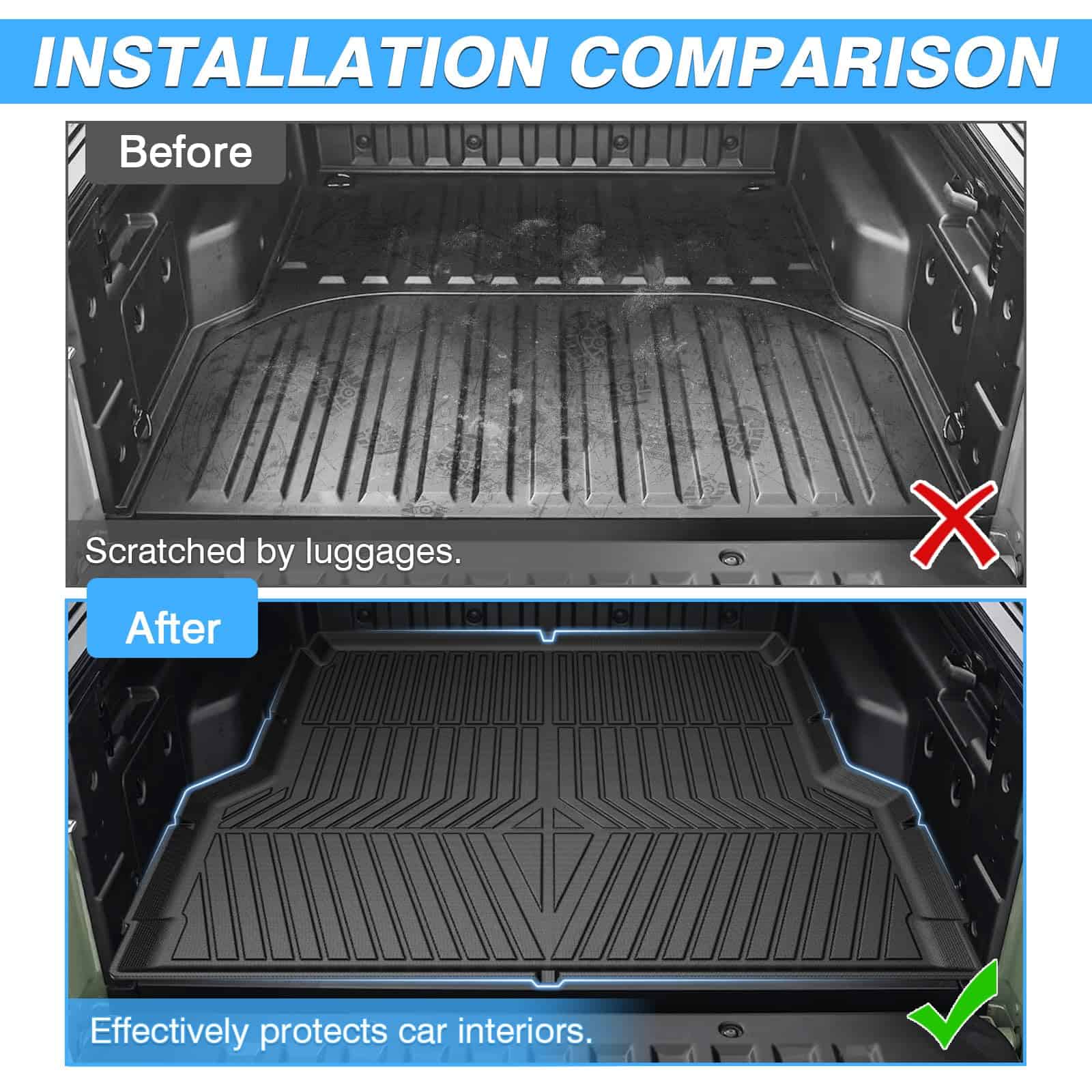 Tapete para cama de camioneta compatible con -Negro - Imagen 4