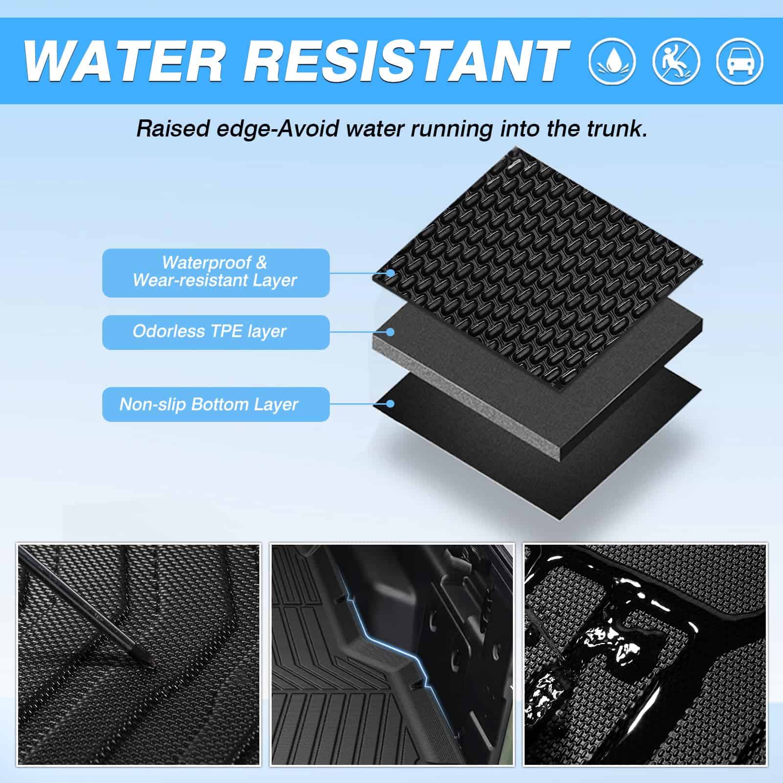 Tapete para cama de camioneta compatible con -Negro - Imagen 5