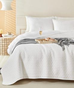 Juego de edredones blanco WARMDERN tamaño King, edredón de