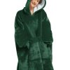 Manta con capucha KFUBUO para adultos -Verde esmeralda
