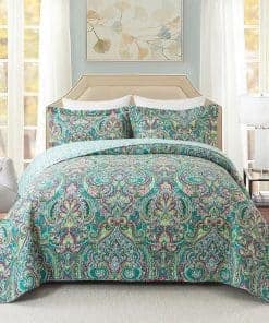 Juego de Colcha Travan de 3 Piezas, Colcha Acolchada de