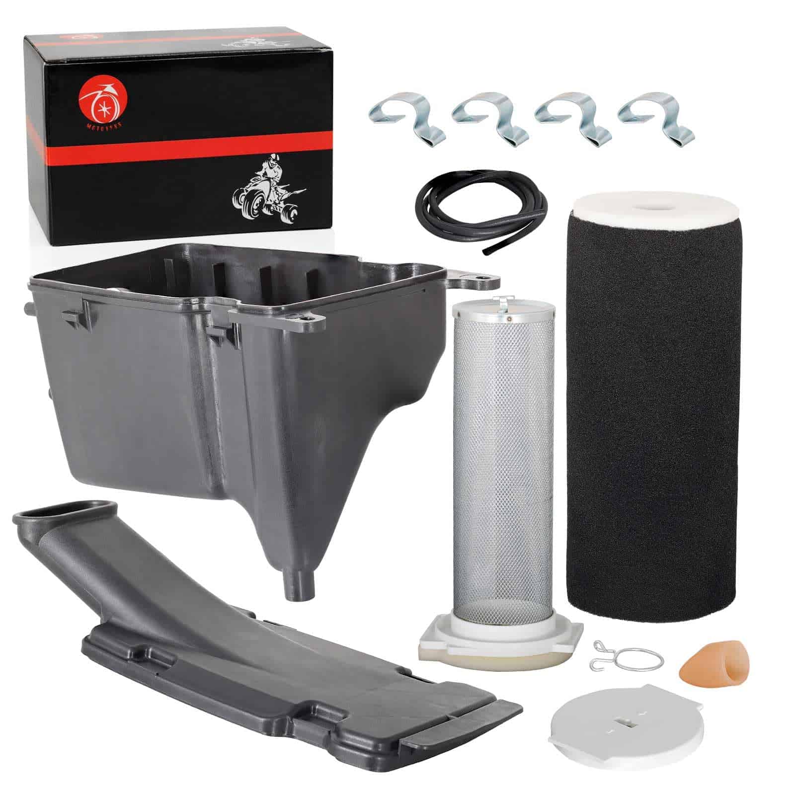 Caja de filtro de aire con tapa limpiadora y guía para