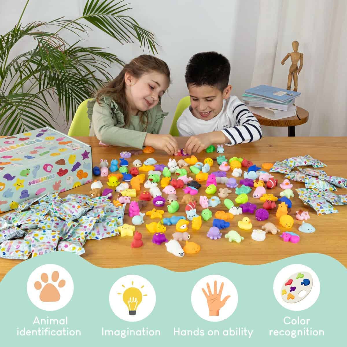 BONNYCO Pack de 160 Mochi Squishy Toys para Fiestas - Imagen 7