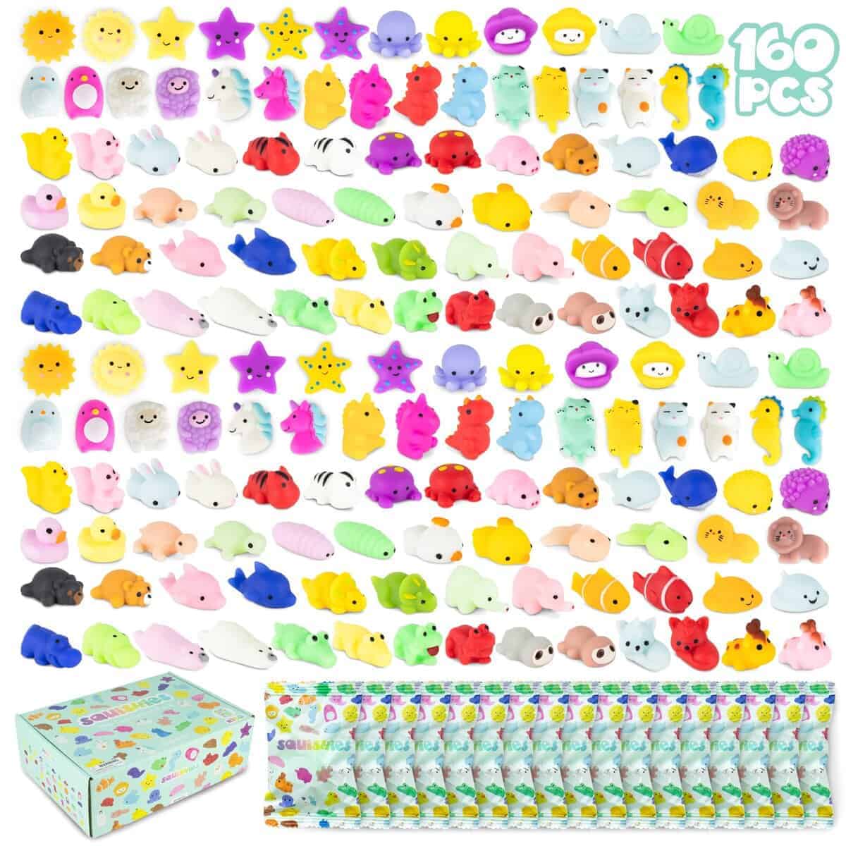BONNYCO Pack de 160 Mochi Squishy Toys para Fiestas