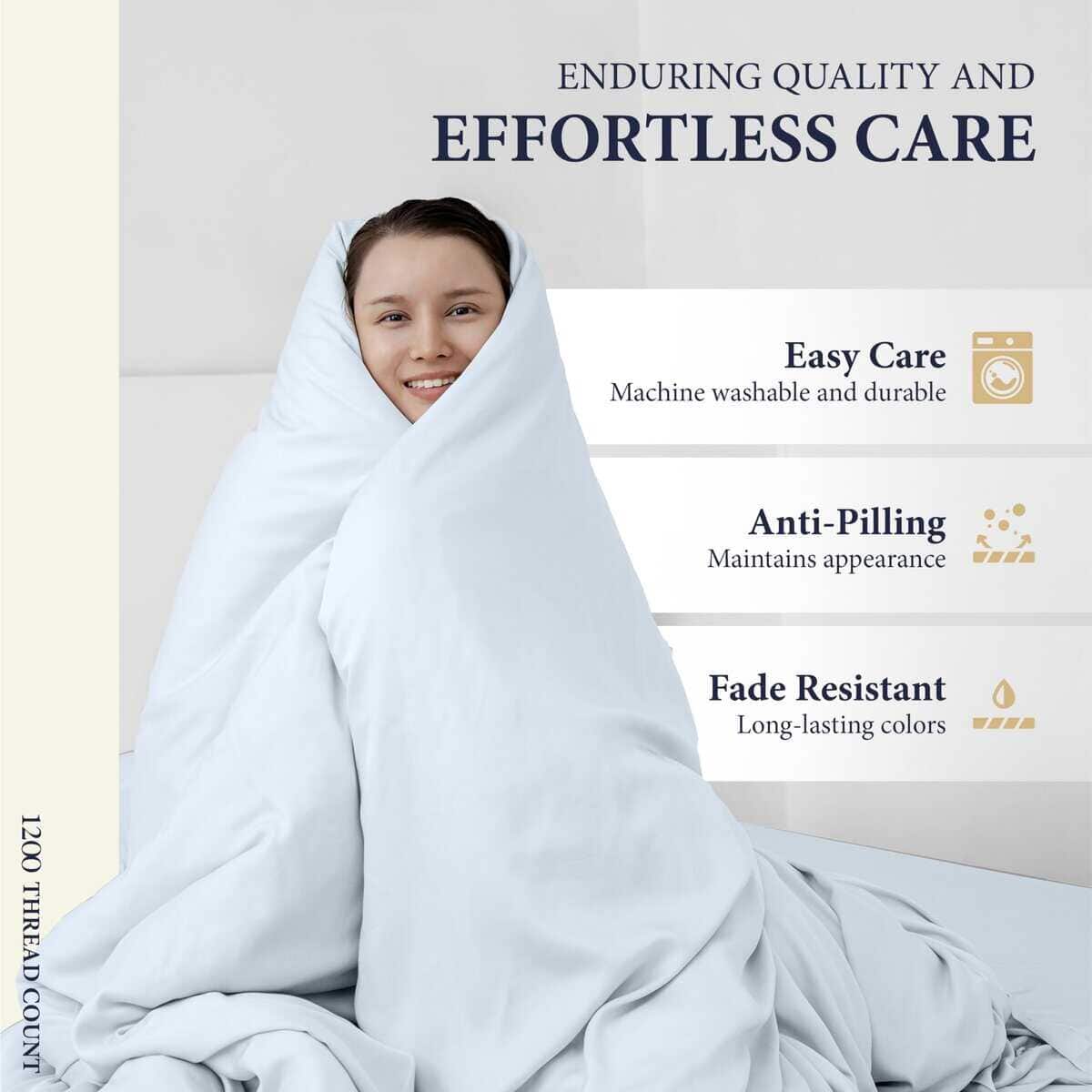 Ashton Sheets Juego de sábanas de algodón egipcio tamaño - Imagen 8