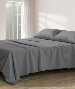 Juego de Sábanas 100% Algodón Egipcio -Gris Oscuro