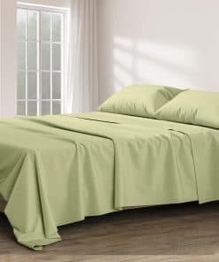 Juego de sábanas de algodón egipcio Ashton -Verde Salvia