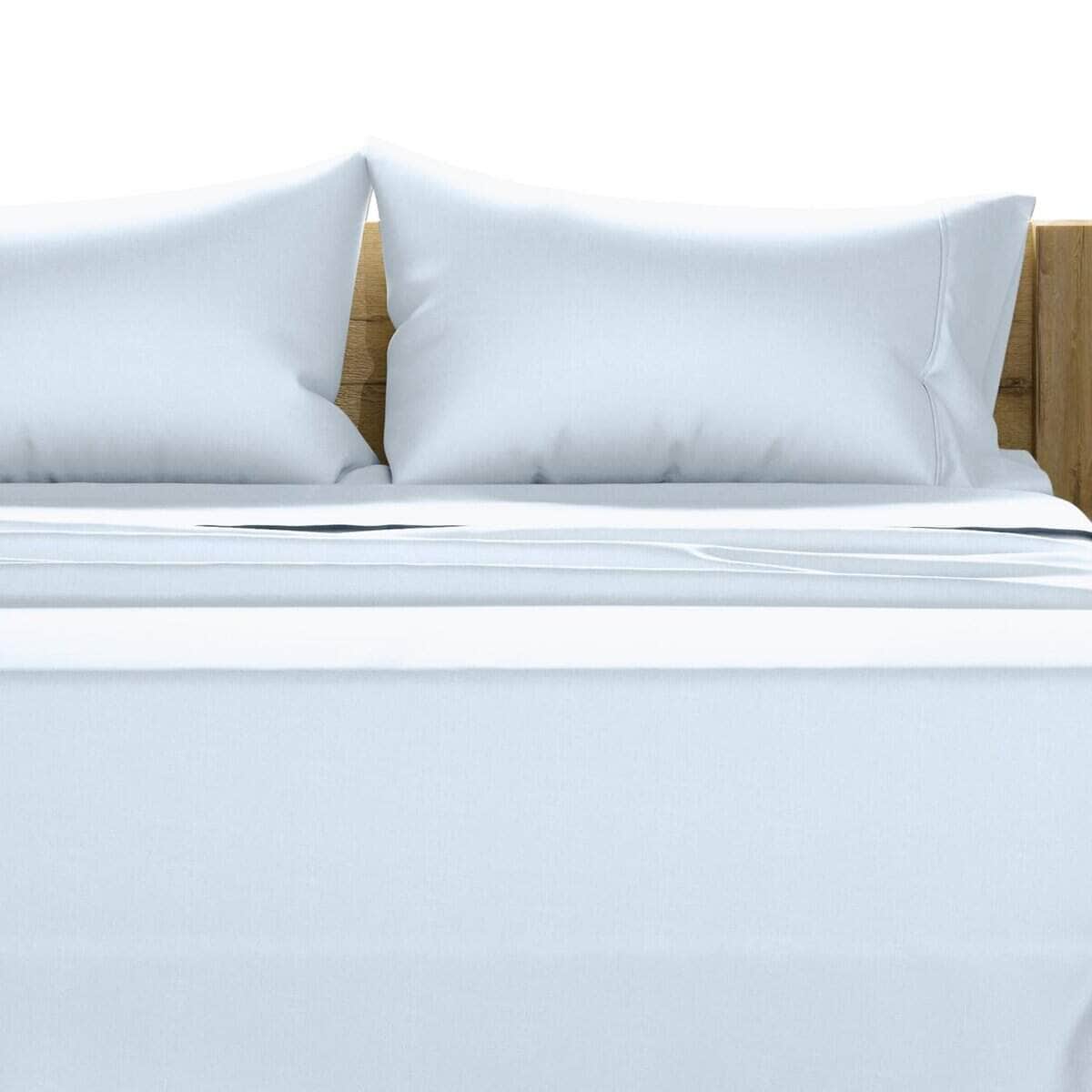 Juego de Sábanas King Size de Algodón Egipcio -Azul Claro