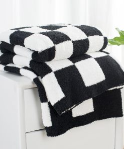 Manta a cuadros Carriediosa 50" X 60", 400GSM -Negro