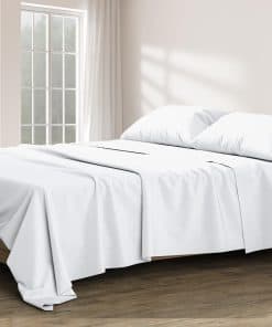 Juego de sábanas 100% algodón egipcio -Blanco