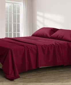 Juego de Sábanas 100% Algodón Egipcio -Burdeos