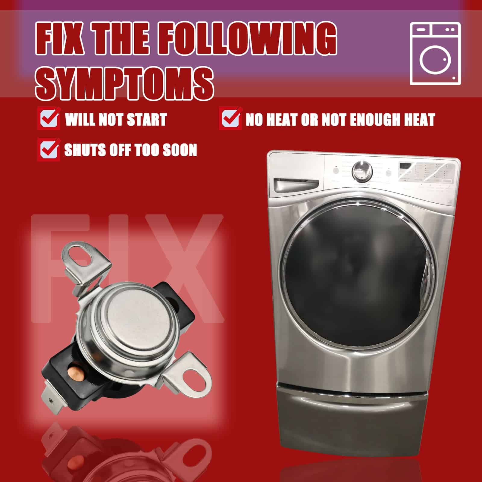 Termóstato WP3391912 3391912 Compatible con Secadora - Imagen 8