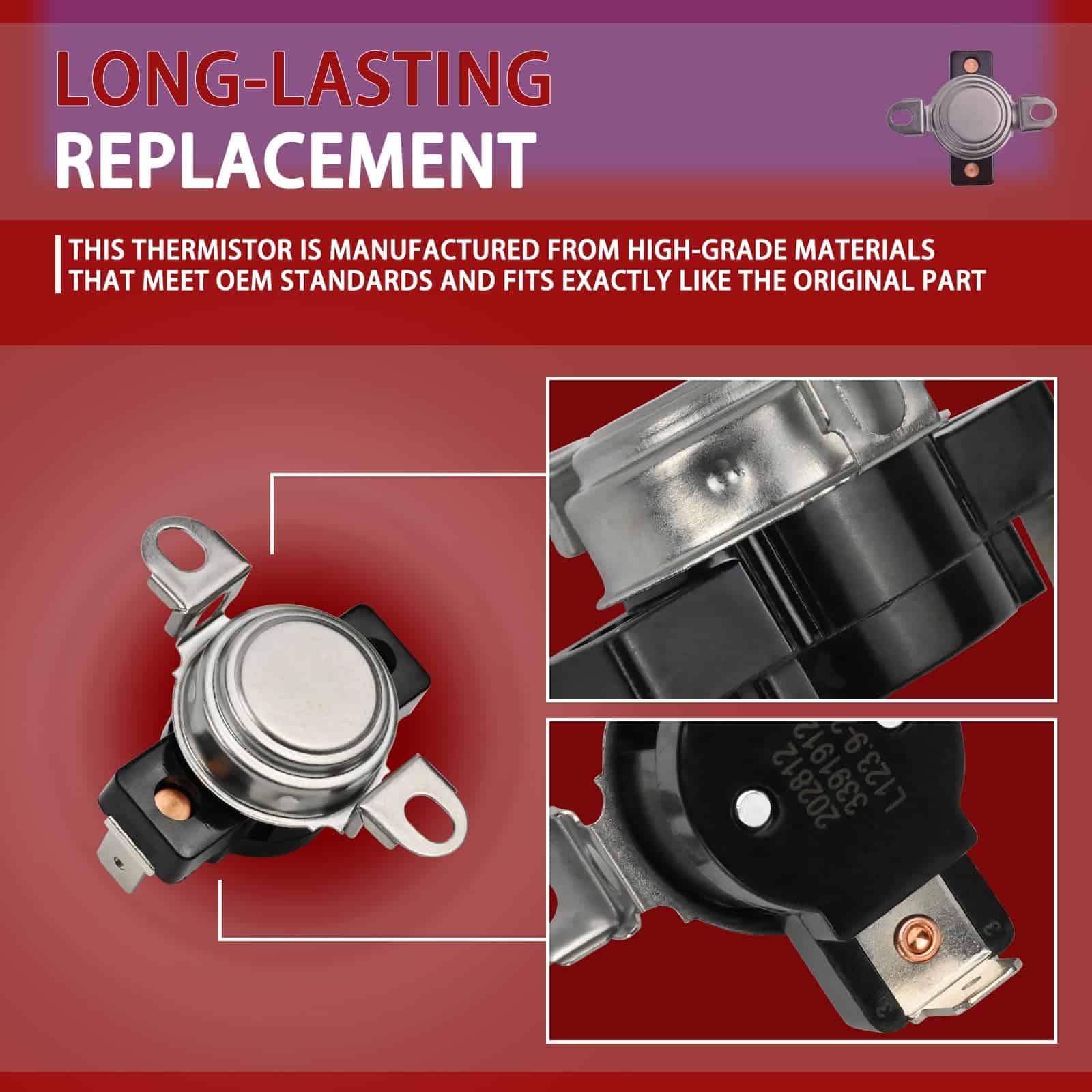 Termóstato WP3391912 3391912 Compatible con Secadora - Imagen 6