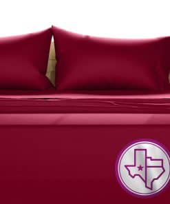TEXAS LINEN CO. Juego de sábanas King -Burdeos