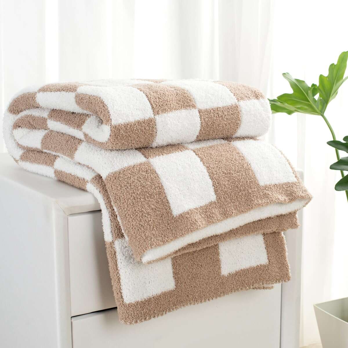 Manta de Cuadros Carriediosa 90" X 90" Queen, -Taupe - Imagen 7