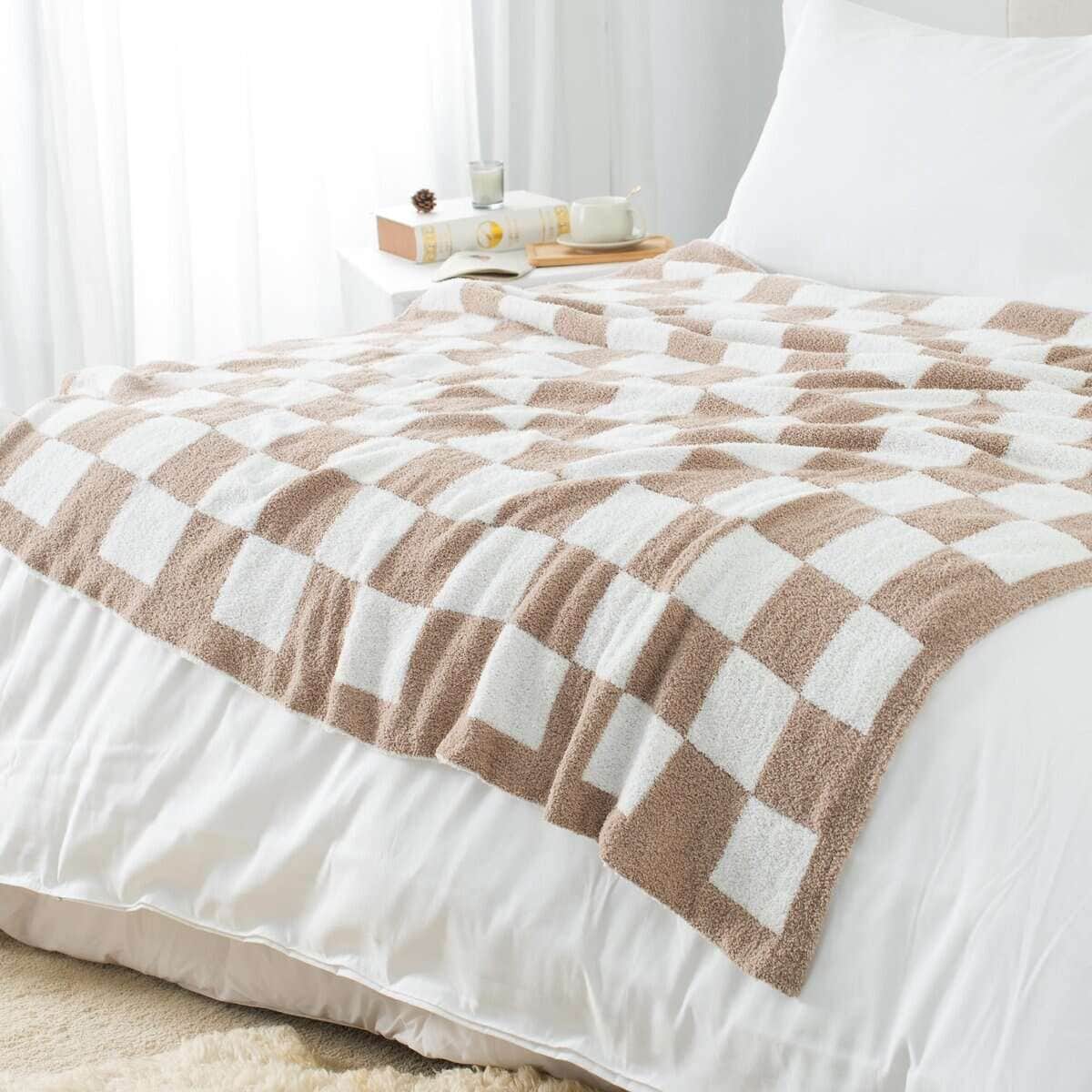 Manta de Cuadros Carriediosa 90" X 90" Queen, -Taupe - Imagen 4