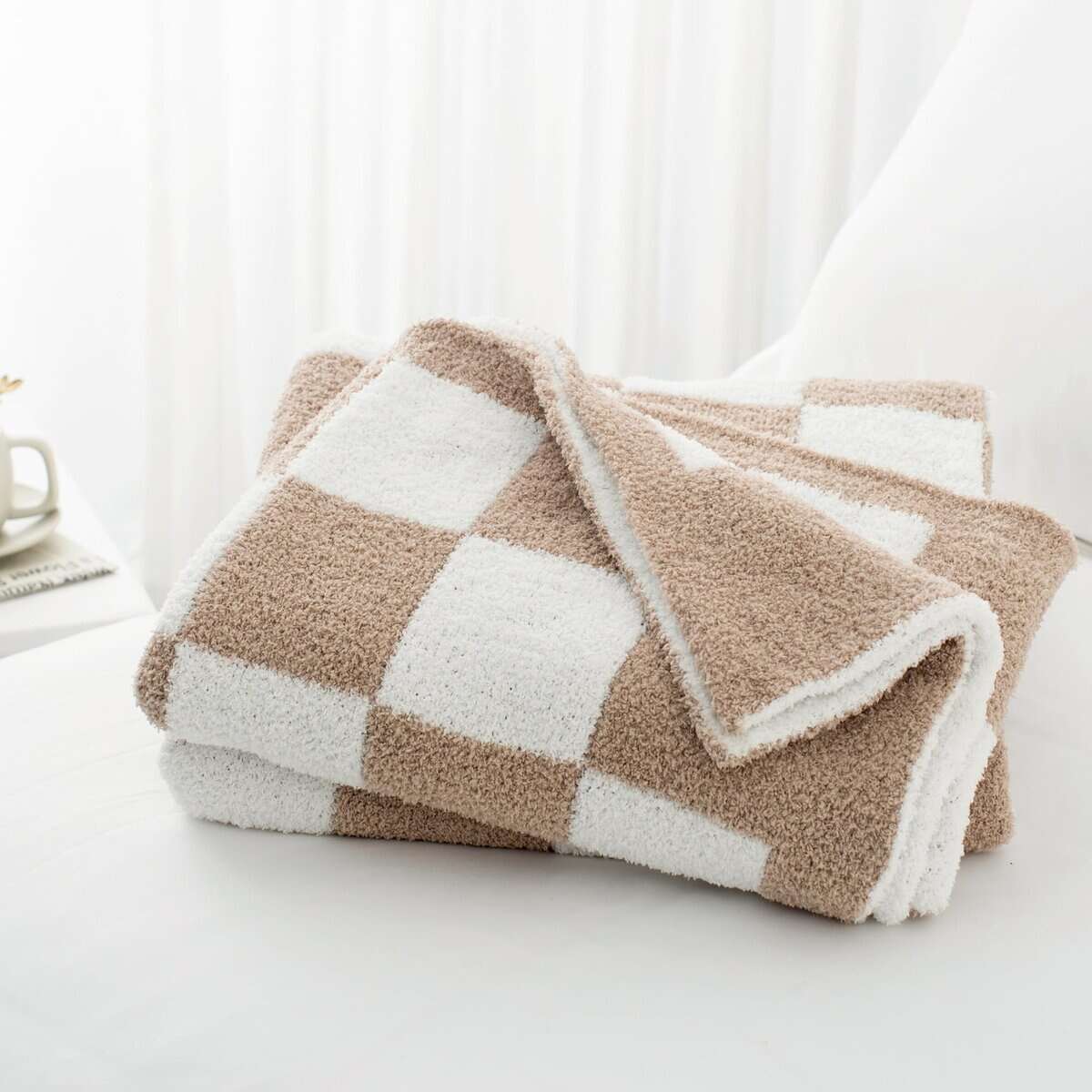 Manta de Cuadros Carriediosa 90" X 90" Queen, -Taupe - Imagen 3