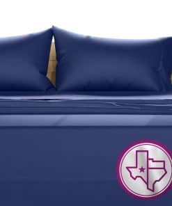 TEXAS LINEN CO. Juego de sábanas King -Azul Marino